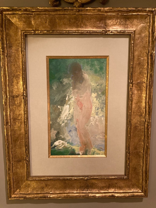 Peinture d'Une Baigneuse Nue, Attribué à Chmaroff Pavel