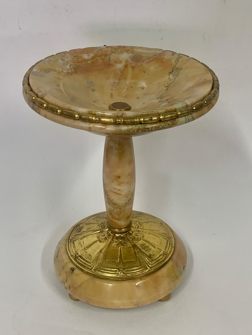 Pair of marble and gilt bronze cassolettes