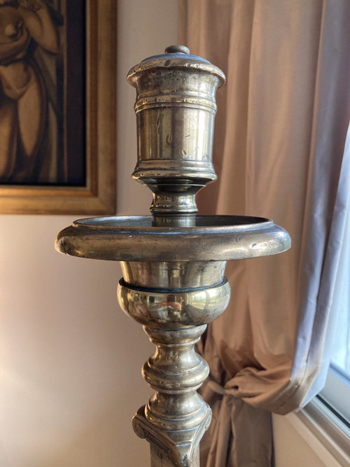 Pair of very large candlesticks - 17th century