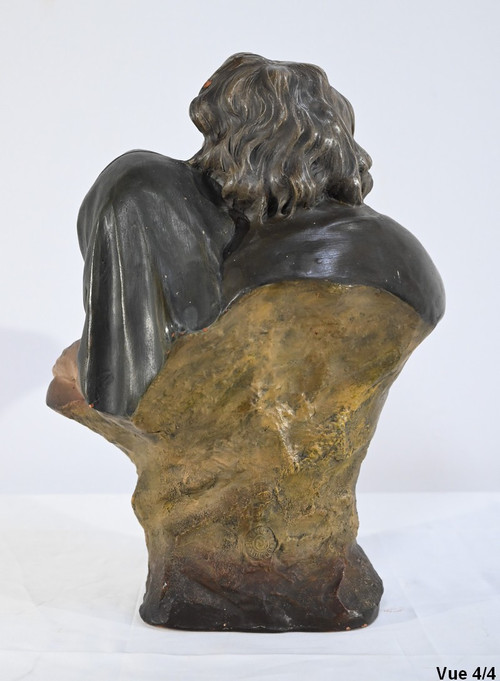 Scultura in terracotta "Le nozze d'oro", firmata E.Ceccarelli - Fine XIX secolo