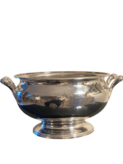 Large Soup Tureen In Silver-Plated Metal - Paquebot Transatlantique Le Brèmes