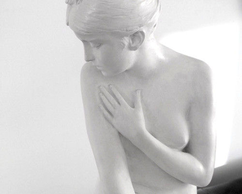 Terrakotta-Skulptur, Nackte Frau, von Paul Hippolyte Delaroche