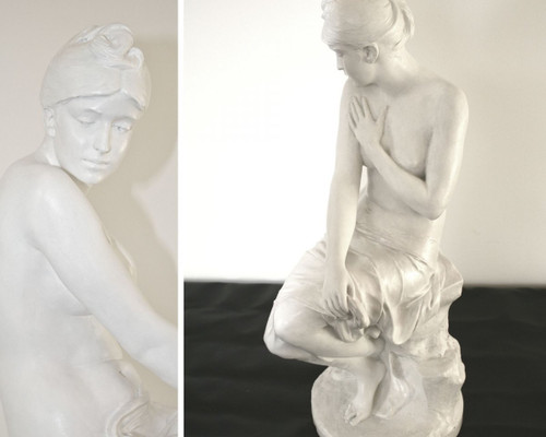 Terrakotta-Skulptur, Nackte Frau, von Paul Hippolyte Delaroche
