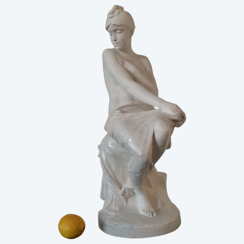 Terrakotta-Skulptur, Nackte Frau, von Paul Hippolyte Delaroche