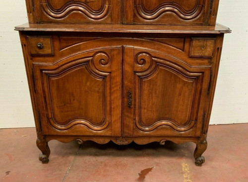 Buffet 2 Corpo Luigi XV In Noce / Mobili Del XVIII Secolo / Mobili Antichi XVIII
