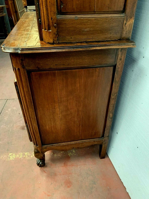 Buffet 2 Corpo Luigi XV In Noce / Mobili Del XVIII Secolo / Mobili Antichi XVIII