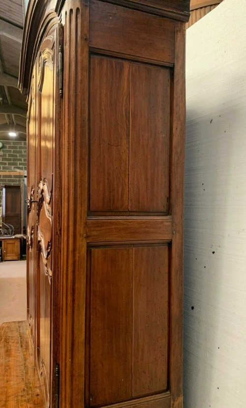 Buffet 2 Corpo Luigi XV In Noce / Mobili Del XVIII Secolo / Mobili Antichi XVIII