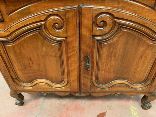 Buffet 2 Corpo Luigi XV In Noce / Mobili Del XVIII Secolo / Mobili Antichi XVIII