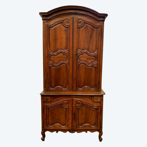 Buffet 2 Corpo Luigi XV In Noce / Mobili Del XVIII Secolo / Mobili Antichi XVIII