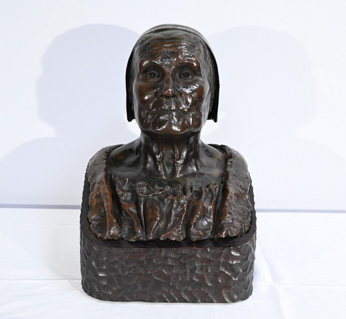 Bedeutende Büste von Bretonne in Bronze, signiert G.Demée – Ende des 19. Jahrhunderts