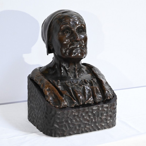 Bedeutende Büste von Bretonne in Bronze, signiert G.Demée – Ende des 19. Jahrhunderts