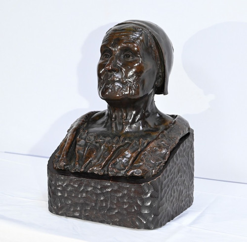 Bedeutende Büste von Bretonne in Bronze, signiert G.Demée – Ende des 19. Jahrhunderts