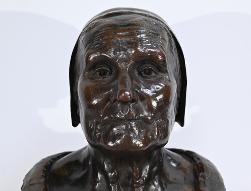 Bedeutende Büste von Bretonne in Bronze, signiert G.Demée – Ende des 19. Jahrhunderts
