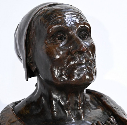 Bedeutende Büste von Bretonne in Bronze, signiert G.Demée – Ende des 19. Jahrhunderts