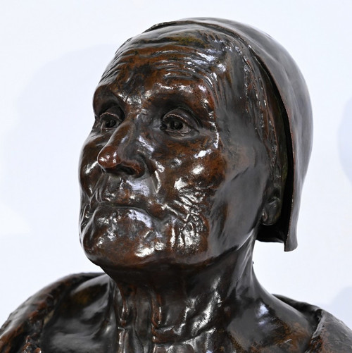 Bedeutende Büste von Bretonne in Bronze, signiert G.Demée – Ende des 19. Jahrhunderts
