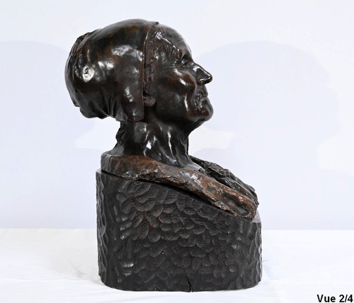 Bedeutende Büste von Bretonne in Bronze, signiert G.Demée – Ende des 19. Jahrhunderts