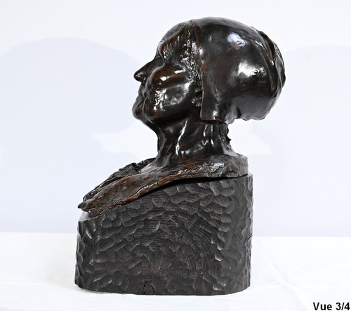 Bedeutende Büste von Bretonne in Bronze, signiert G.Demée – Ende des 19. Jahrhunderts