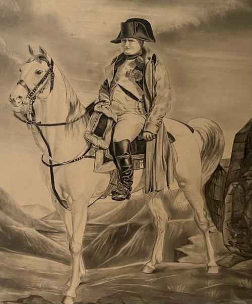 Quadro in Cornice Disegno Napoleone I sul suo cavallo