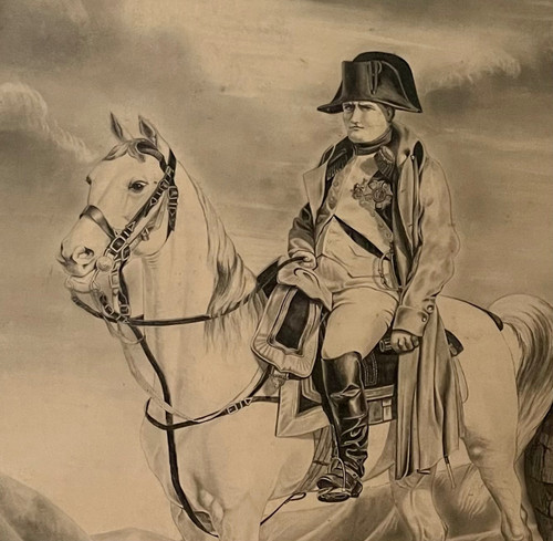 Quadro in Cornice Disegno Napoleone I sul suo cavallo
