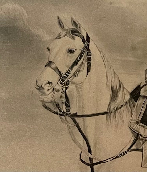 Quadro in Cornice Disegno Napoleone I sul suo cavallo