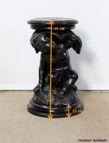Blackened Patinated Wood Piano Stool - Nineteenth