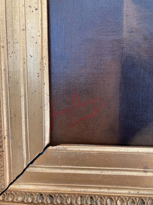 Öl auf Leinwand, L'Artisan signiert von Frans Dauge, 19.