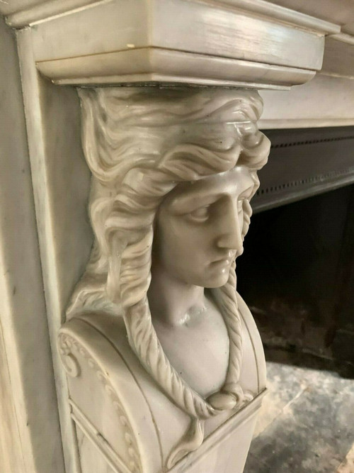 Turquin Blue Marble Empire Style Antique Mantel