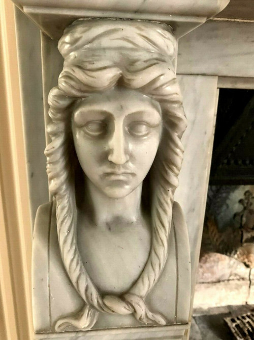 Turquin Blue Marble Empire Style Antique Mantel