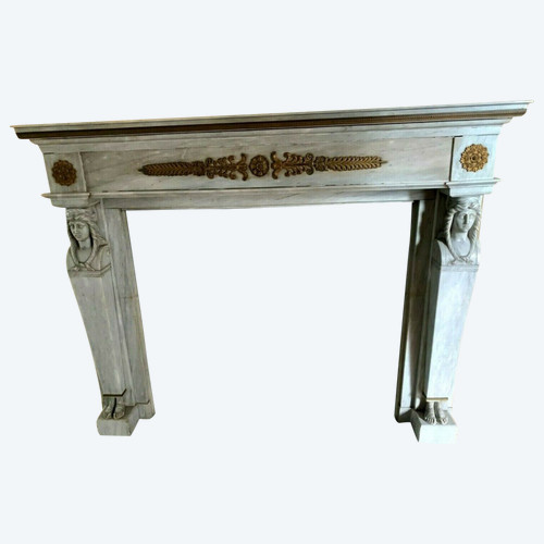Turquin Blue Marble Empire Style Antique Mantel