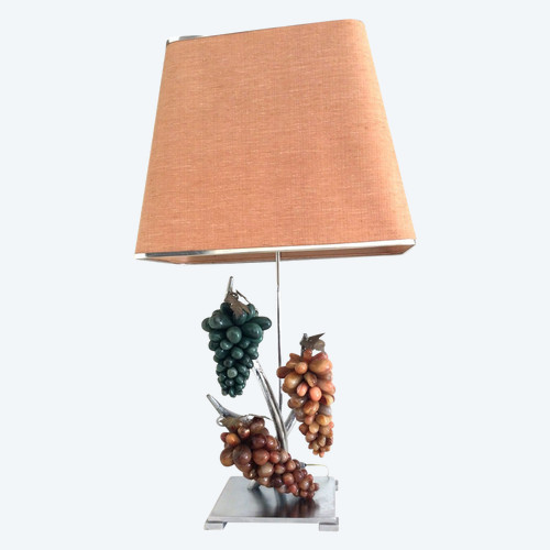 Modern Creation lamp in Carnelian and Agate stones, 1970s