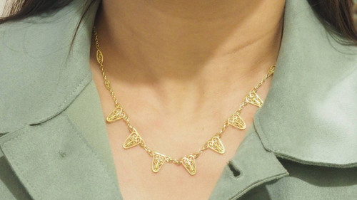 Collier Draperie En Or Filigrané