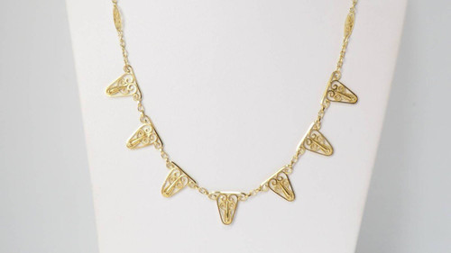 Collier Draperie En Or Filigrané