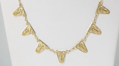 Collier Draperie En Or Filigrané
