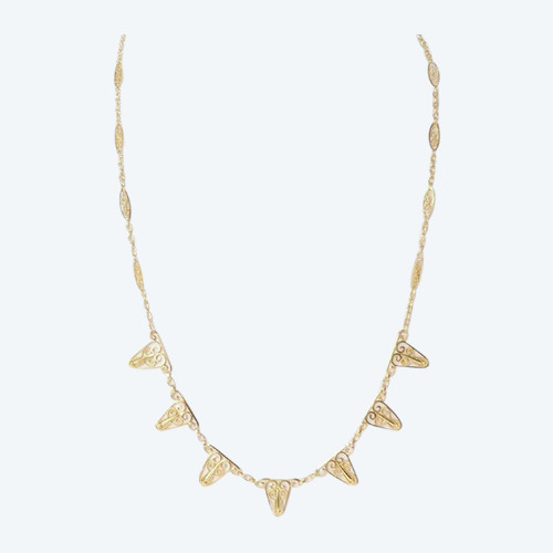 Collier Draperie En Or Filigrané