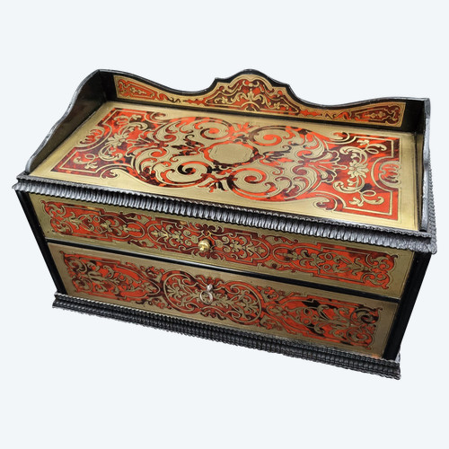 Desk set consisting of 2 drawers Napoleon III period Boulle marquetry