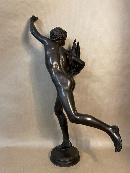  Alexandre FALGUIERE, „Der Sieger im Hahnenkampf“. Bronzeskulptur