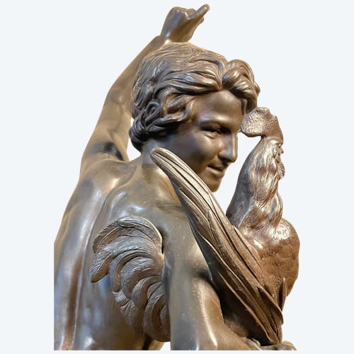  Alexandre FALGUIERE, „Der Sieger im Hahnenkampf“. Bronzeskulptur