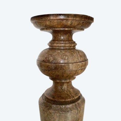 Presentation column in Sarrancolin marble. Late 18th, early 19th century