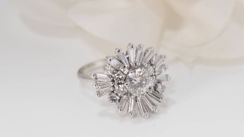 Anello Vintage In Oro Bianco E Diamanti