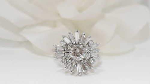 Anello Vintage In Oro Bianco E Diamanti