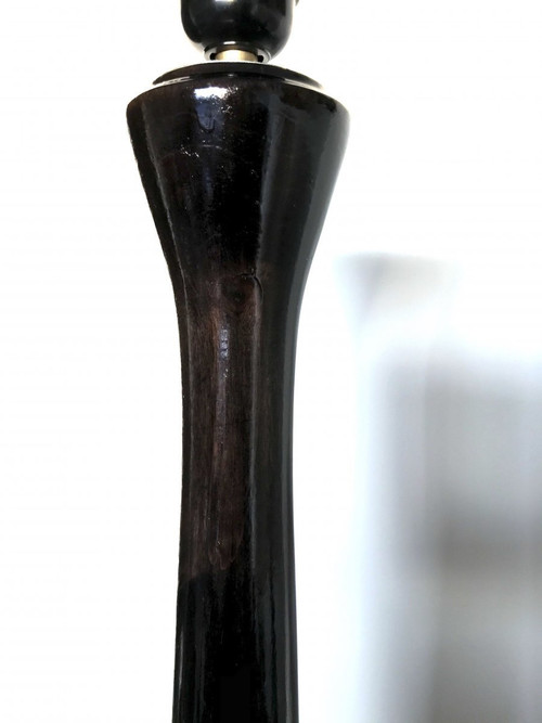 Lampada da terra in legno verniciato e argentato, 183 cm - Art Déco