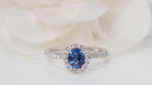 Anello Entourage In Platino, Zaffiro Di Ceylon E Diamanti