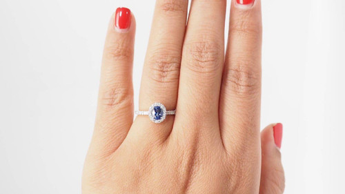 Anello Entourage In Platino, Zaffiro Di Ceylon E Diamanti
