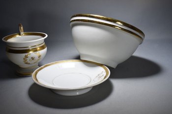 Porcelain Biscuit Cup And Vase A La Marquise De Sévigné
