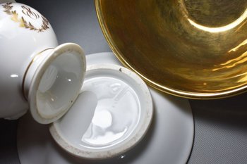 Porcelain Biscuit Cup And Vase A La Marquise De Sévigné