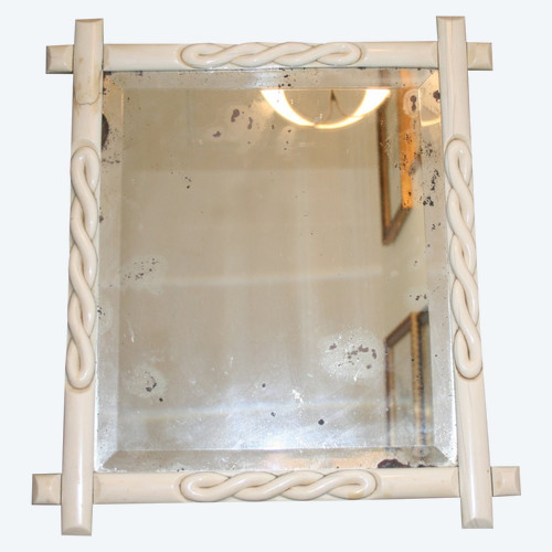 Ivory table mirror, 19th century