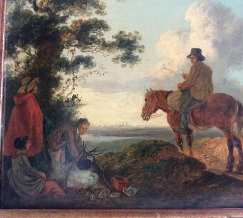 Oil On Panel, The Cavalier - Dutch School, Late 18th