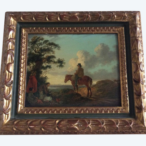 Oil On Panel, The Cavalier - Dutch School, Late 18th