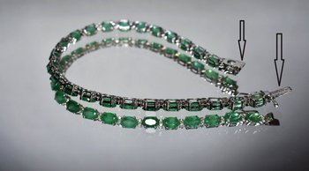 Bracciale in oro con smeraldi e diamanti