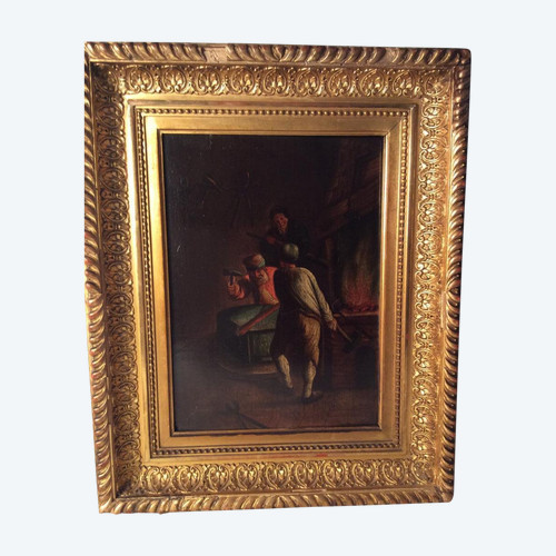 Oil on panel, l'Atelier du Forgeron - Flemish school 17th century